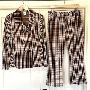 CAbi Jazzy Plaid Crop Pants and Jacket